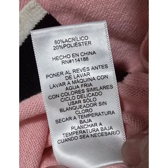 Juicy Couture Pink & Black Heart Logo Sweater Large 80% Acrylic 20% Polyester Wo - Picture 6 of 6